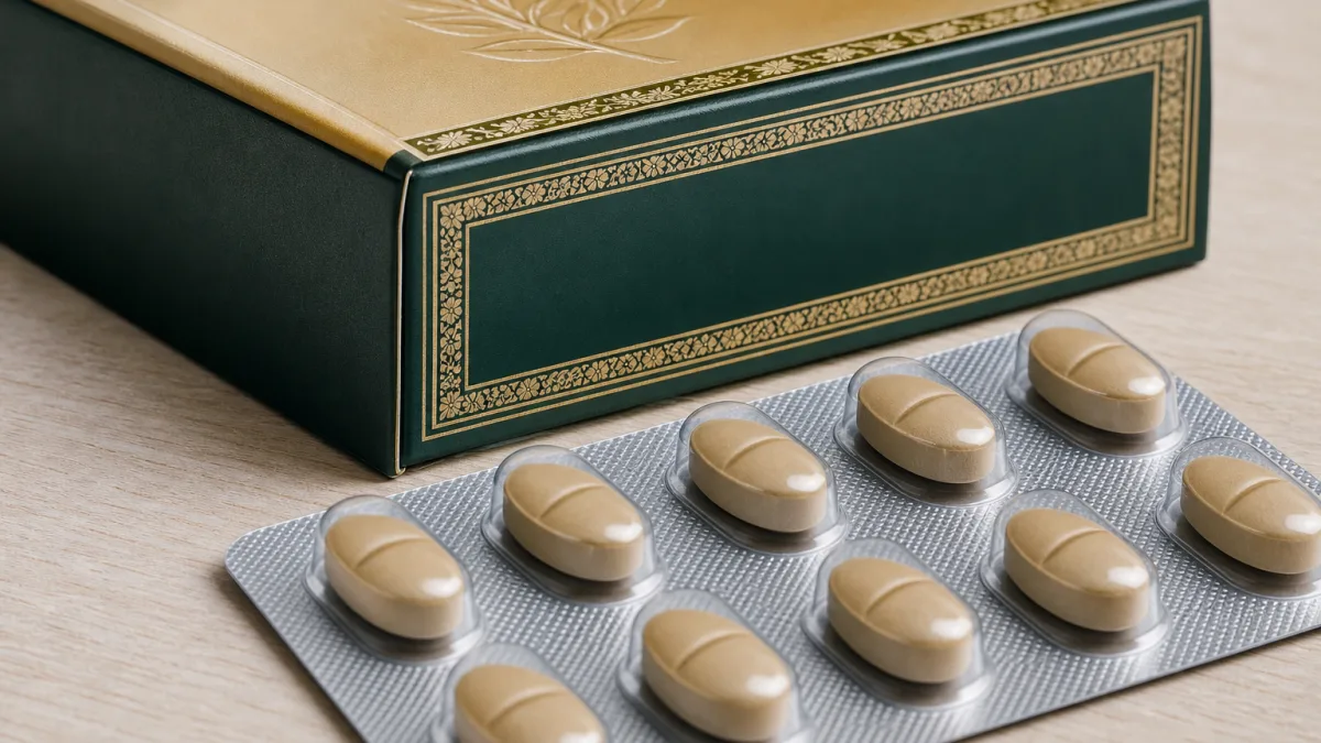 قرص گیاهی گاسترودین با بسته‌بندی جمع‌وجور و طراحی خوانا